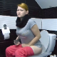 A plump, Eastern-European girl with red hair sits down on a toilet and immediately takes a loose, heavy-sounding dump. It is followed by a piss.  She sits there for a while trying push more shit out with some farting and more plops. Over 7 minutes.
